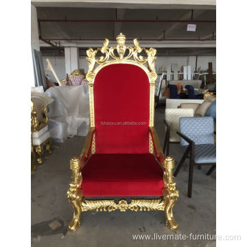 luxury royal style gold wedding bishop throne chairs